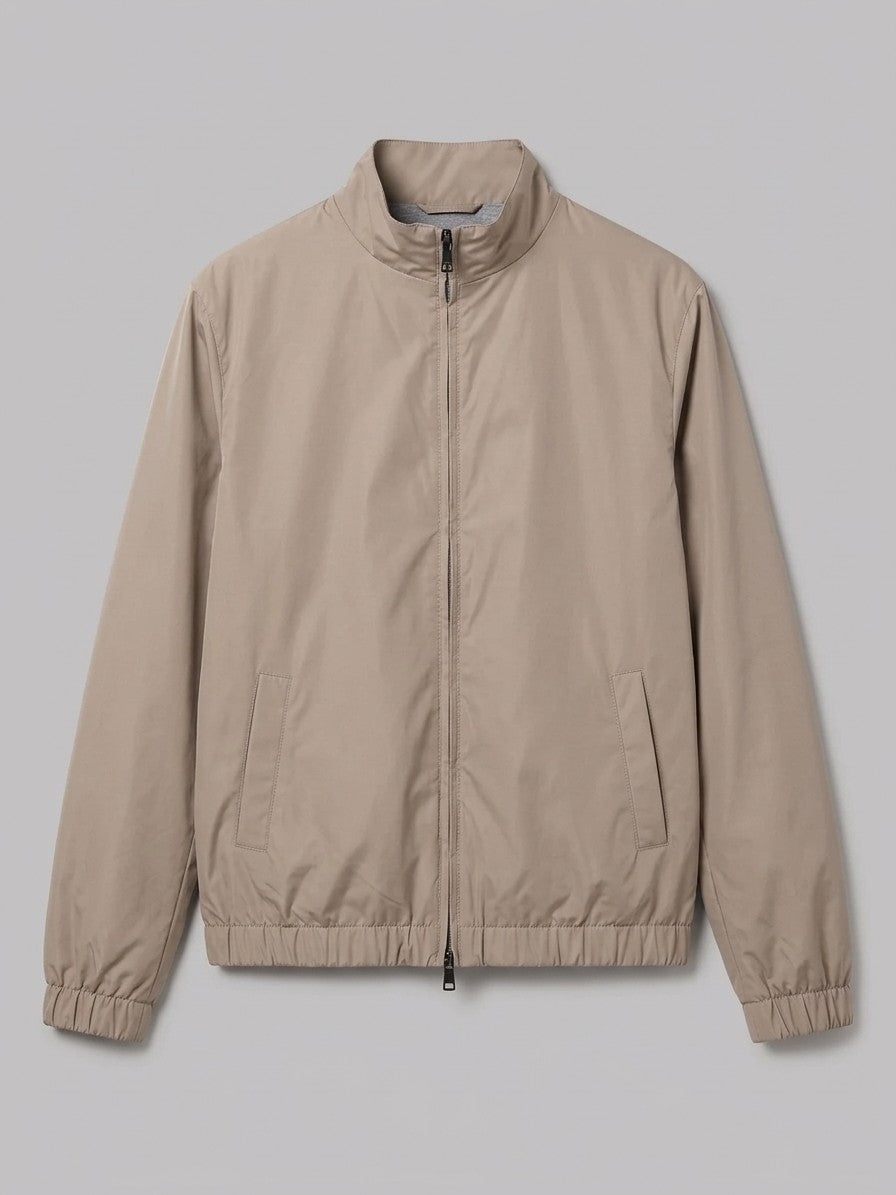 Avezzano Men's Stand-Collar Reversible Harrington Jacket — taupe — packshot