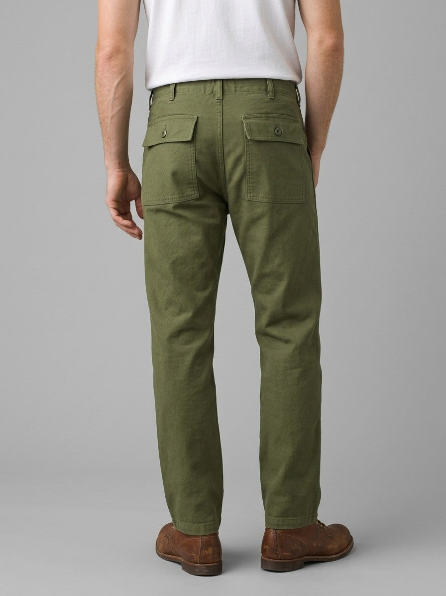 Aviano Men's Heavy Canvas Fatigue Pants — olivegreen — back
