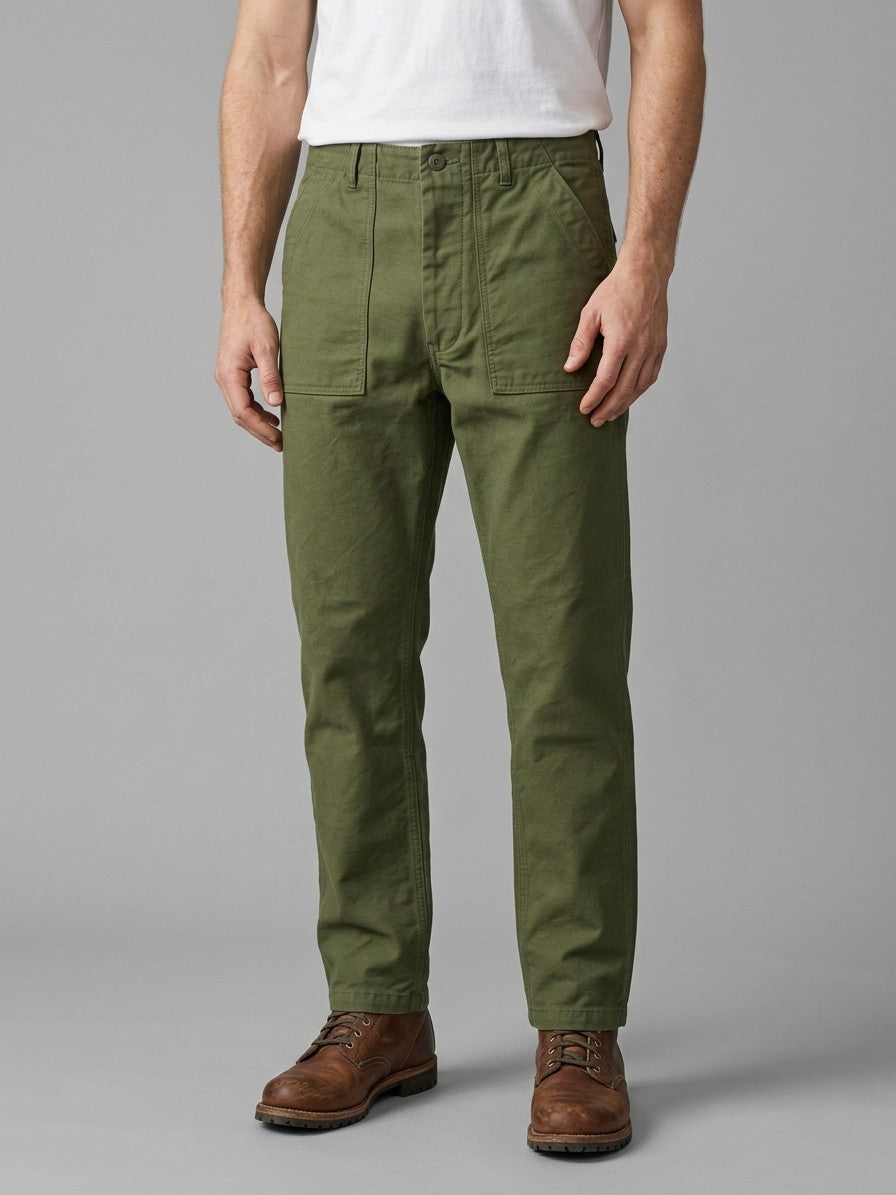 Aviano Men's Heavy Canvas Fatigue Pants — olivegreen — front