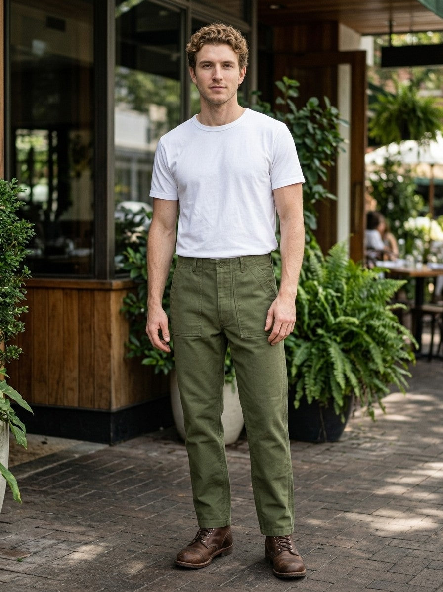 Aviano Men's Heavy Canvas Fatigue Pants — olivegreen — lifestyle