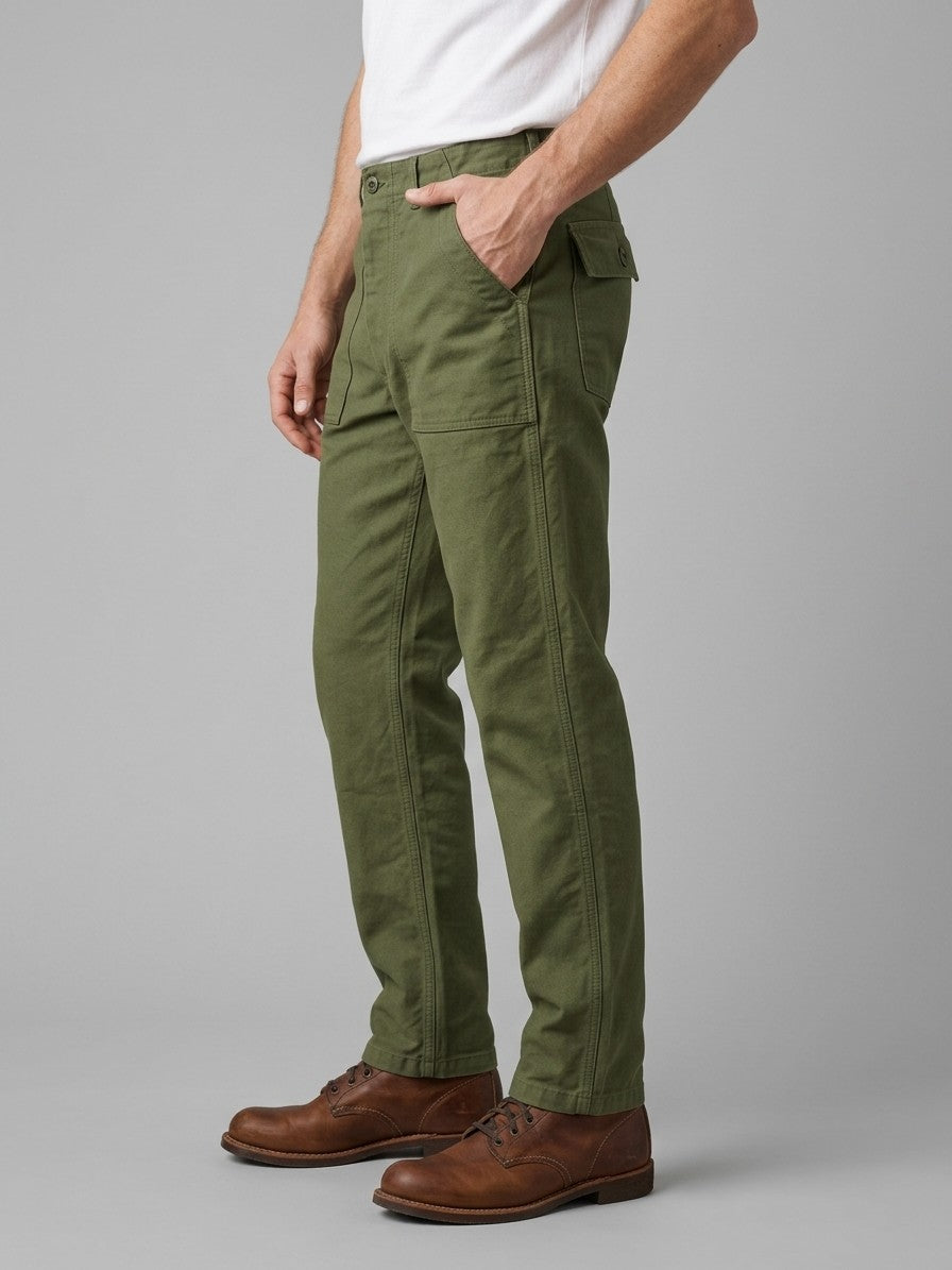 Aviano Men's Heavy Canvas Fatigue Pants — olivegreen — side