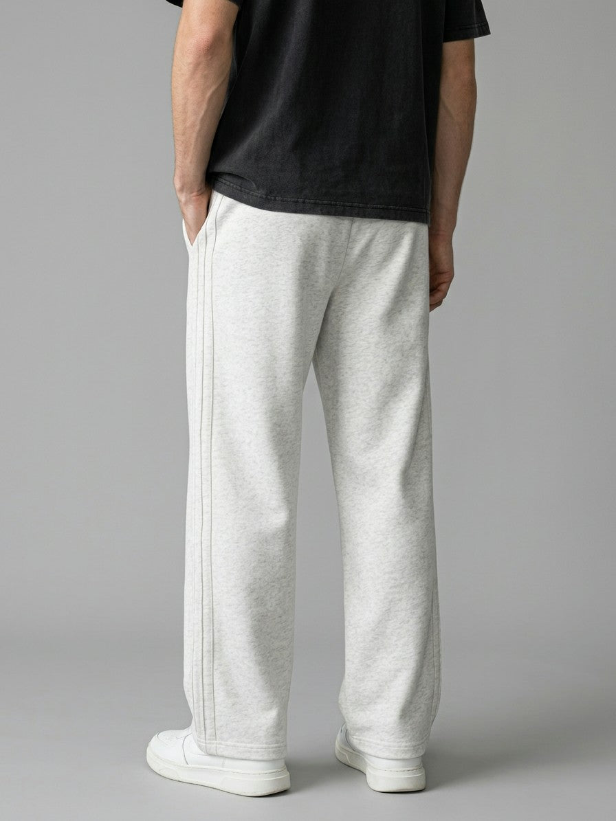 Avola Men's Triple-Pintuck Wide-Leg Sweatpants — flowerwhite — back