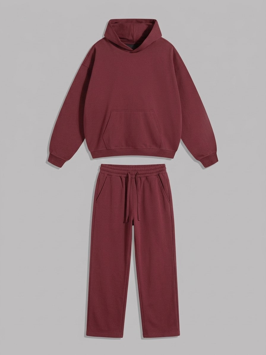 Bagnaia Men's Oversized Hoodie Tracksuit — burgundy — packshot