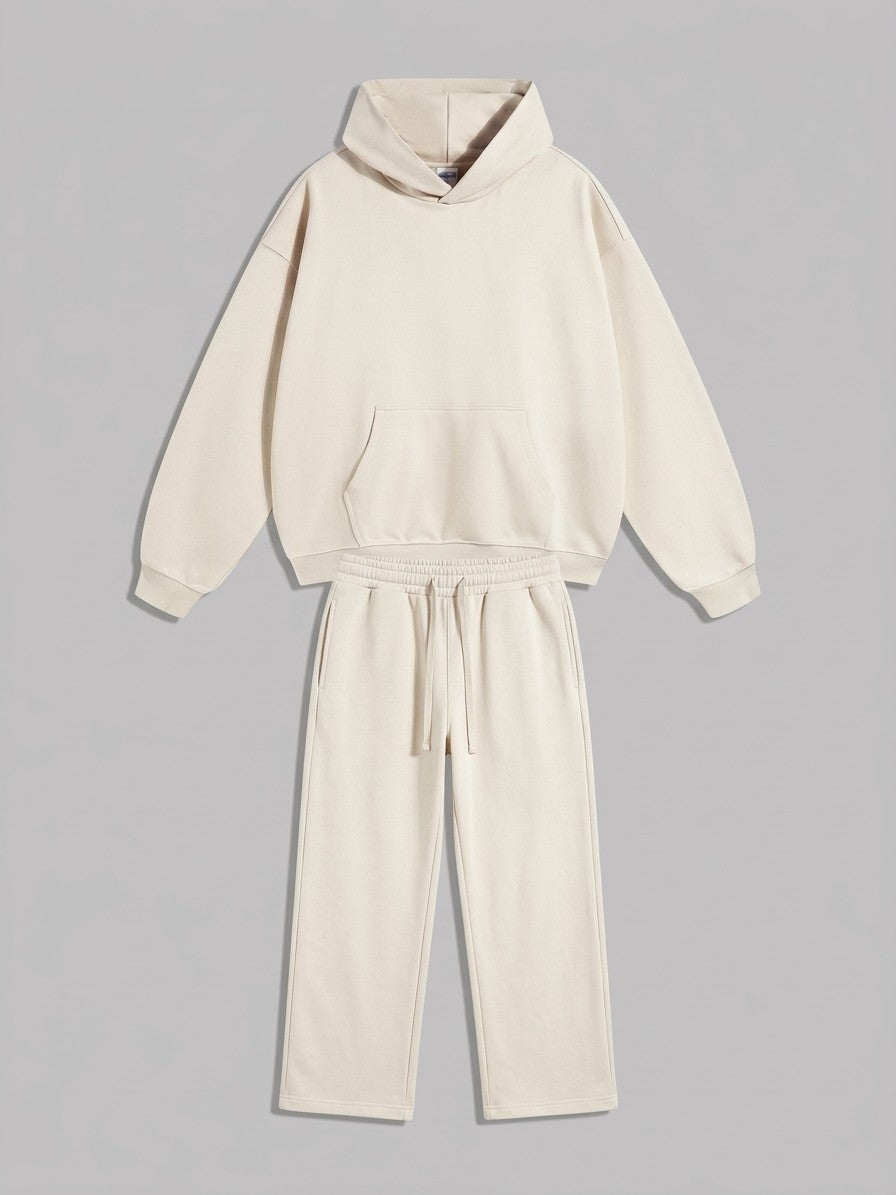 Bagnaia Men's Oversized Hoodie Tracksuit — ecru — packshot