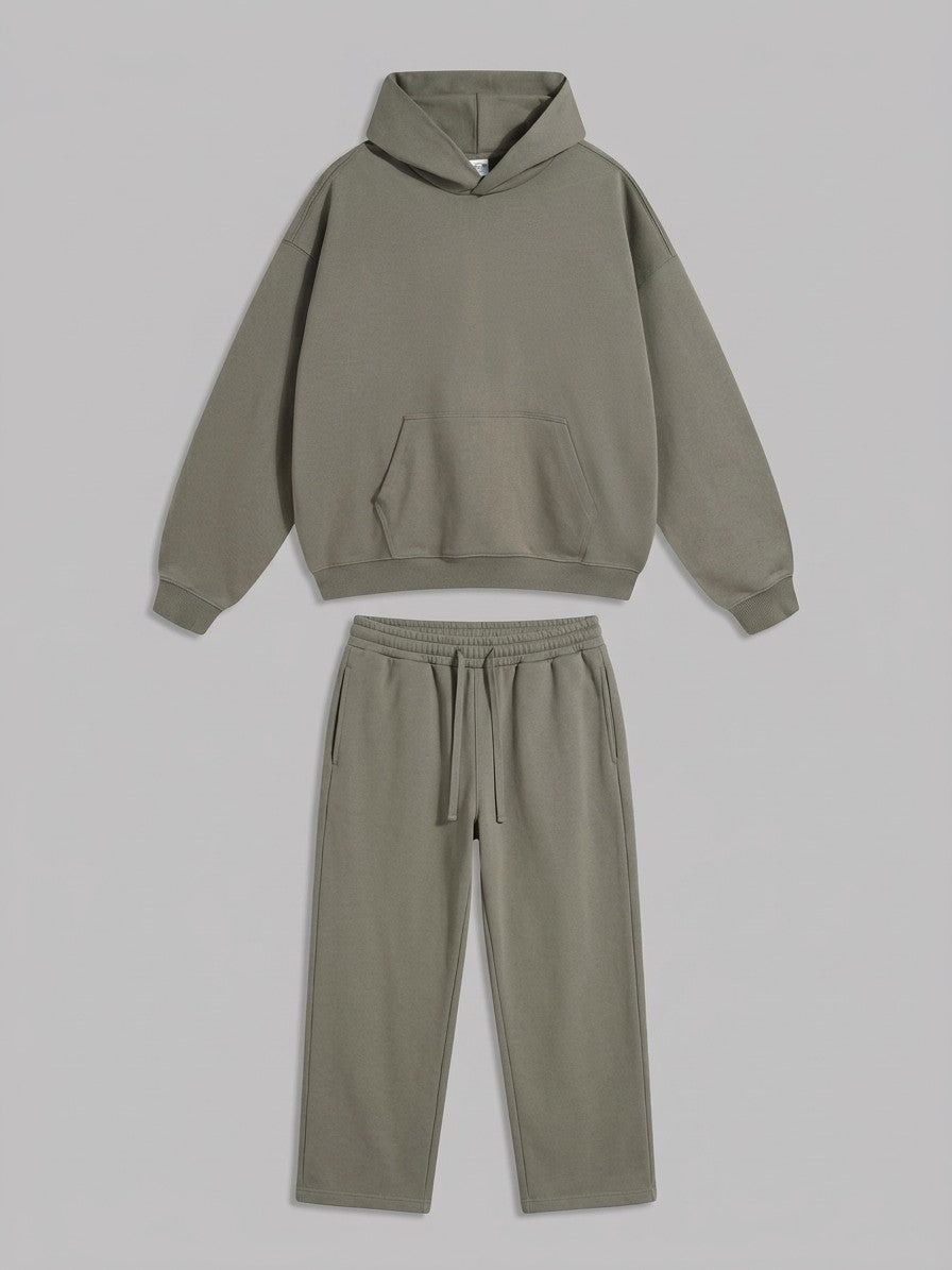Bagnaia Men's Oversized Hoodie Tracksuit — olive — packshot
