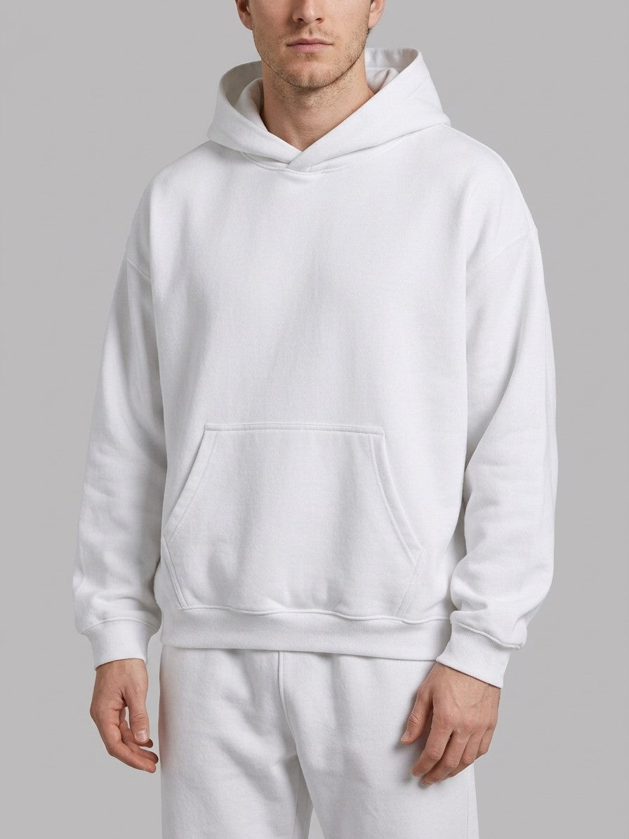 Bagnaia Men's Oversized Hoodie Tracksuit — white — closefront