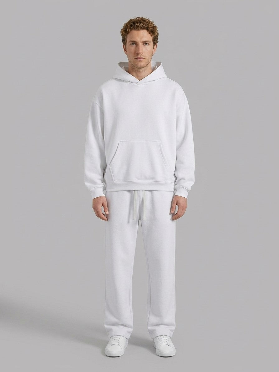 Bagnaia Men's Oversized Hoodie Tracksuit — white — fullfront