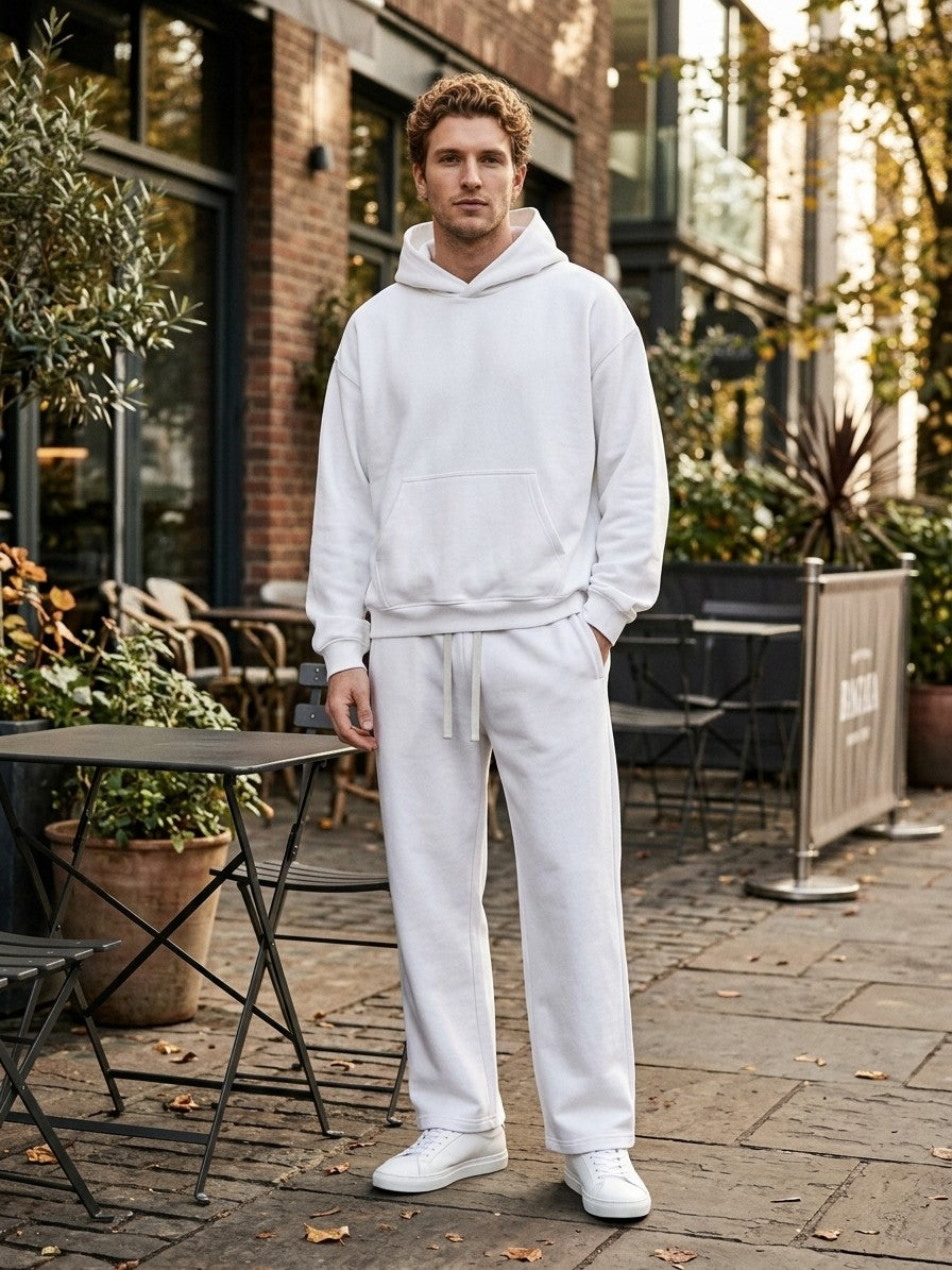 Bagnaia Men's Oversized Hoodie Tracksuit — white — lifestyle