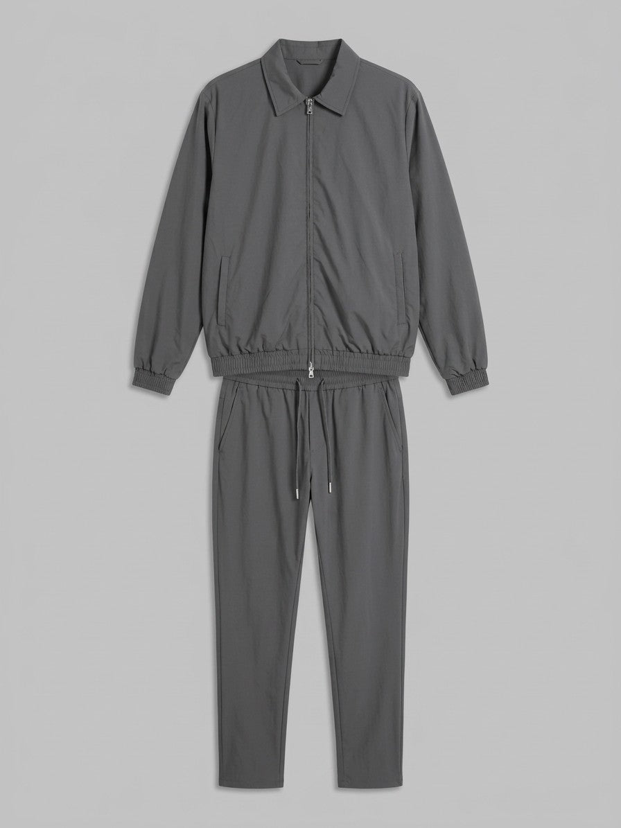 Bassiano Men's Collared Zip-Jacket Tracksuit — charcoal — packshot