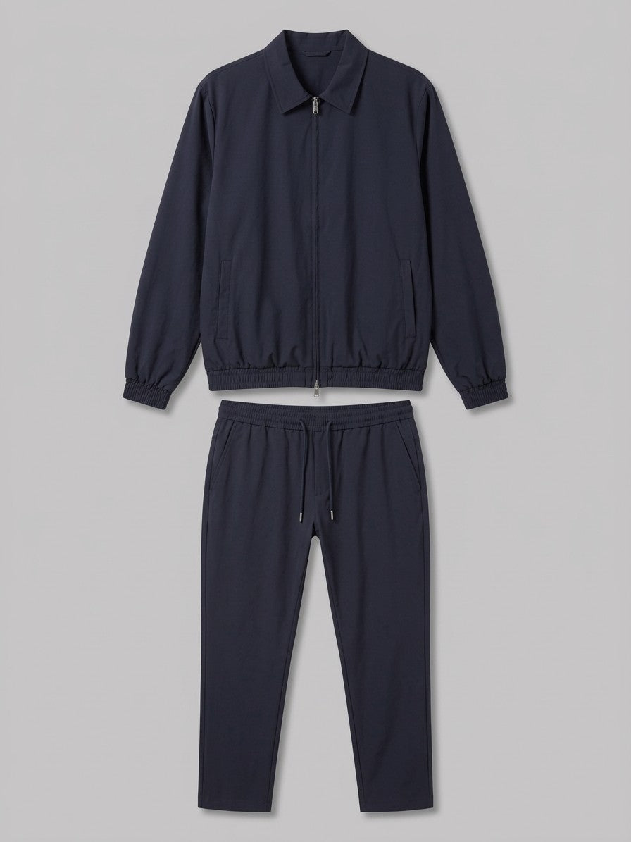 Bassiano Men's Collared Zip-Jacket Tracksuit — navy — packshot