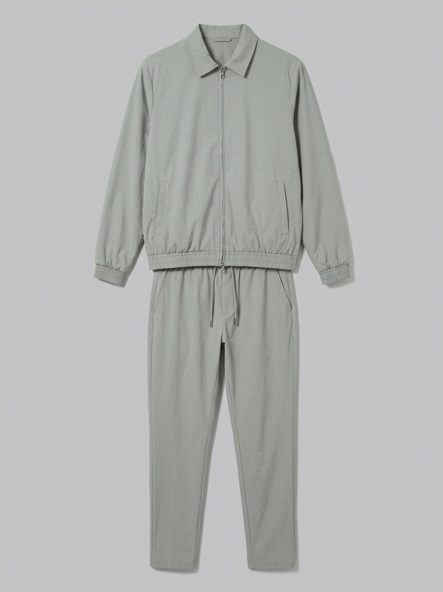Bassiano Men's Collared Zip-Jacket Tracksuit — sagegrey — packshot
