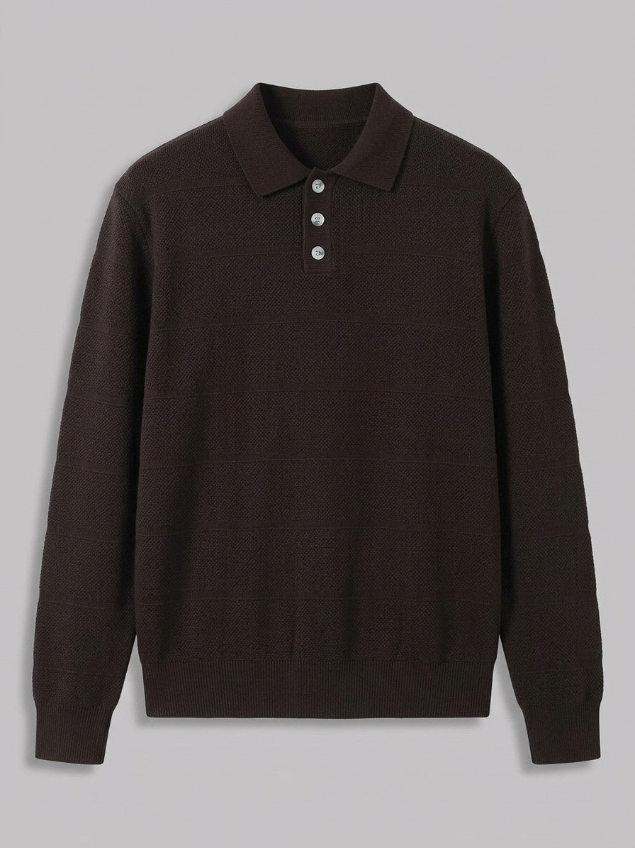Bellagio Men's Button-Detail Knit Top — brown — packshot