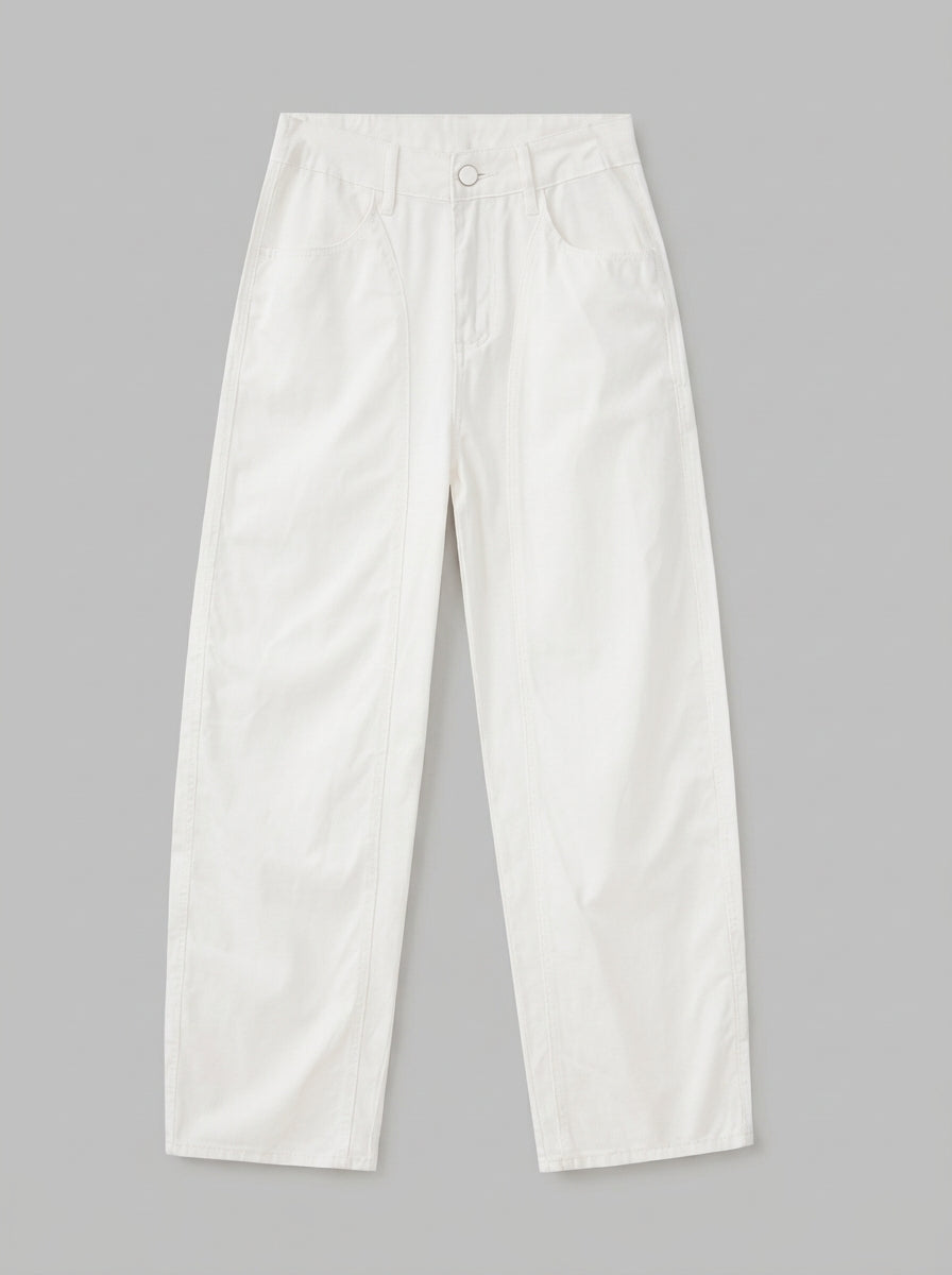 Bellano Men's Ribbed Pocketed Trousers — white — packshot