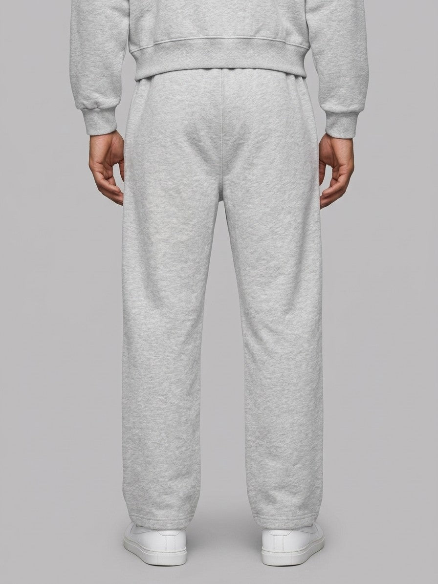Bibbona Men's Cropped Zip-Hoodie Tracksuit — heathergrey — bottomback