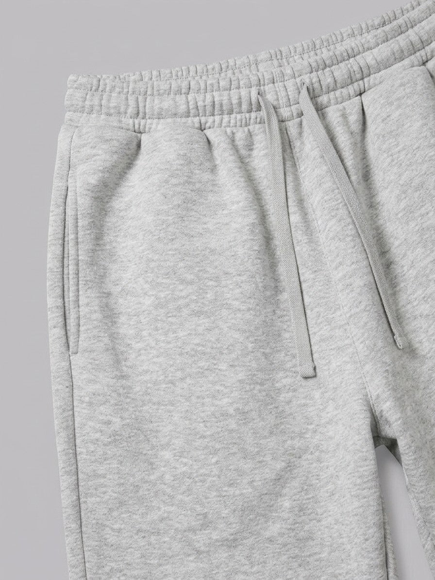 Bibbona Men's Cropped Zip-Hoodie Tracksuit — heathergrey — bottomfabric