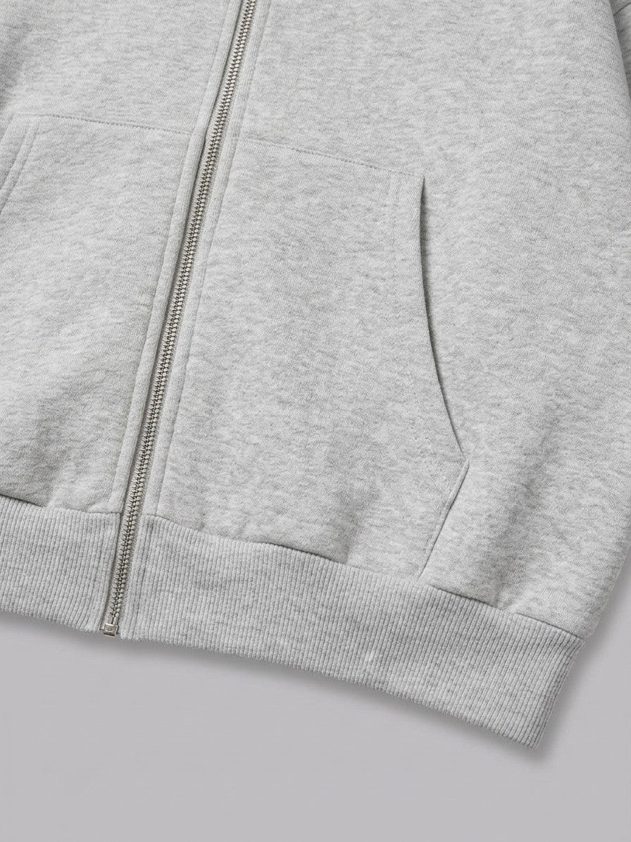 Bibbona Men's Cropped Zip-Hoodie Tracksuit — heathergrey — topfabric