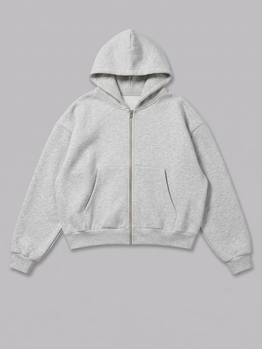 Bibbona Men's Cropped Zip-Hoodie Tracksuit — heathergreytop — packshot