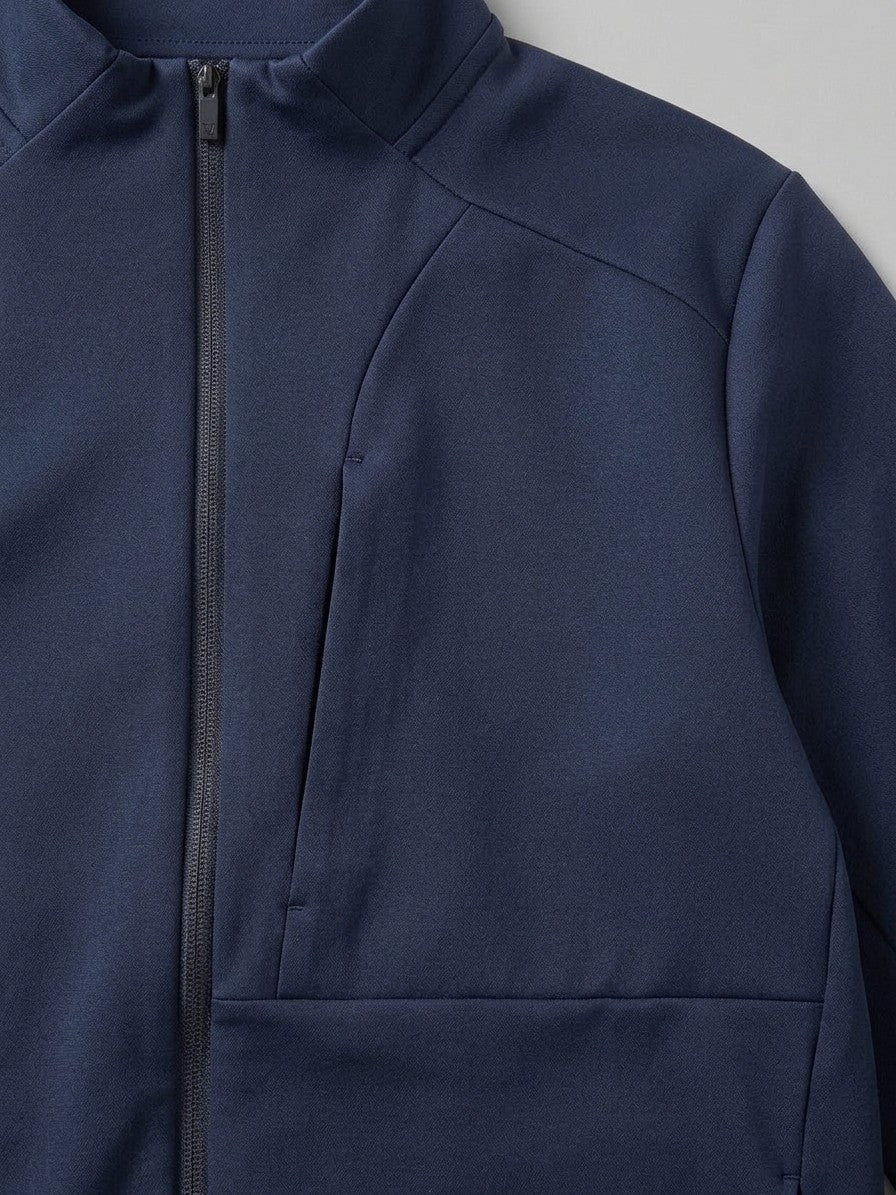 Blevio Men's Stand-Collar Zip Softshell Jacket — navy — detail-2