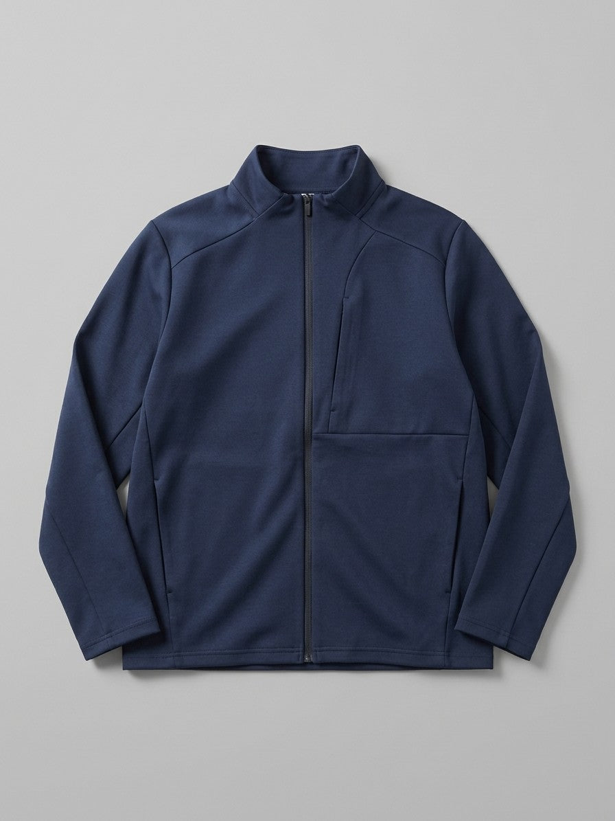 Blevio Men's Stand-Collar Zip Softshell Jacket — navy — packshot