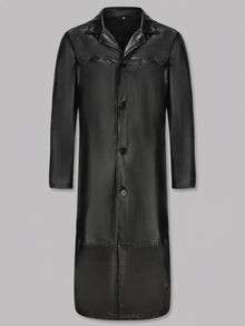 Bolsena Men's Longline Faux Leather Overcoat