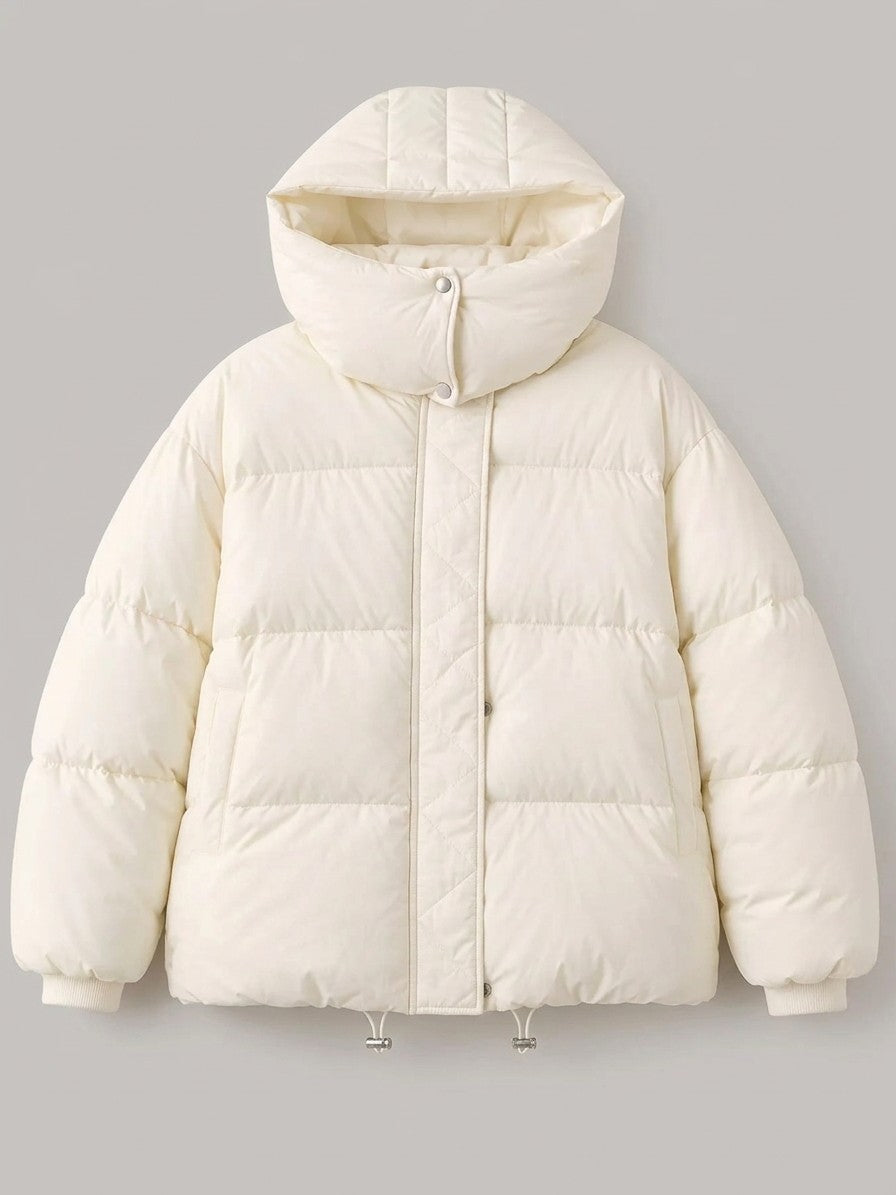 Bracciano Women's Boxy Hooded Puffer Jacket — white — packshot