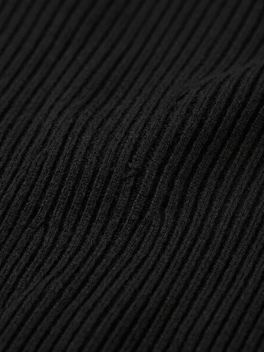 Brescia Men's Ribbed Turtleneck Sweater — black — detail