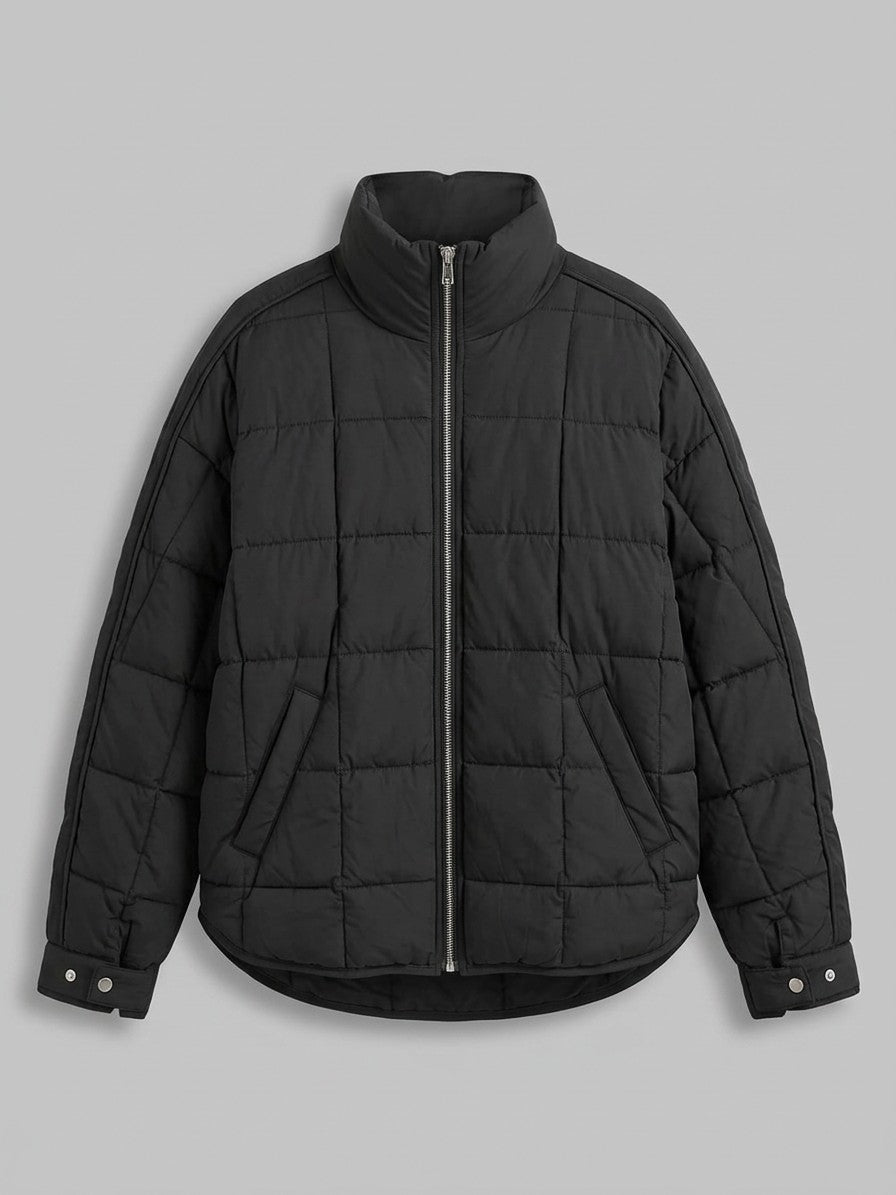 Bressanone Women's Box Quilted Puffer Jacket — black — packshot