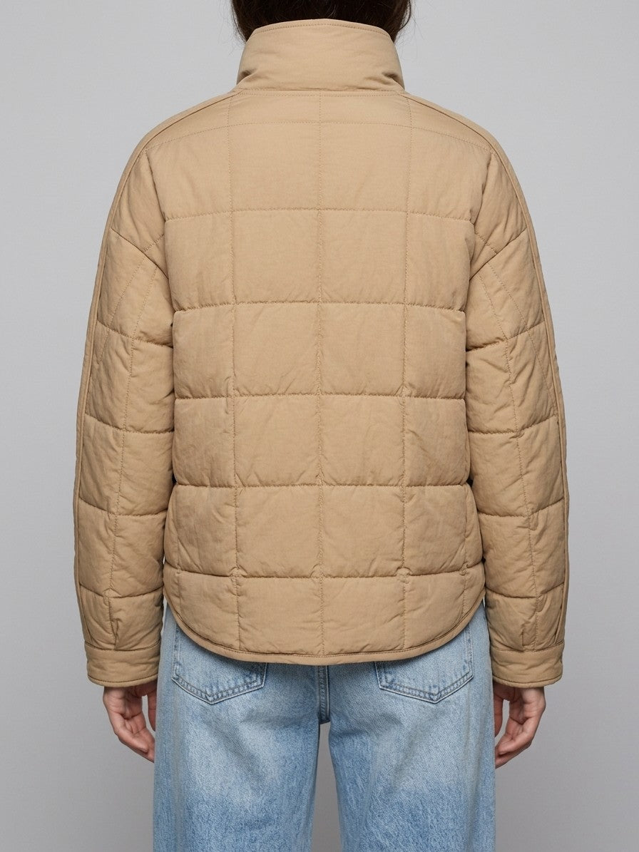 Bressanone Women's Box Quilted Puffer Jacket — camel — back