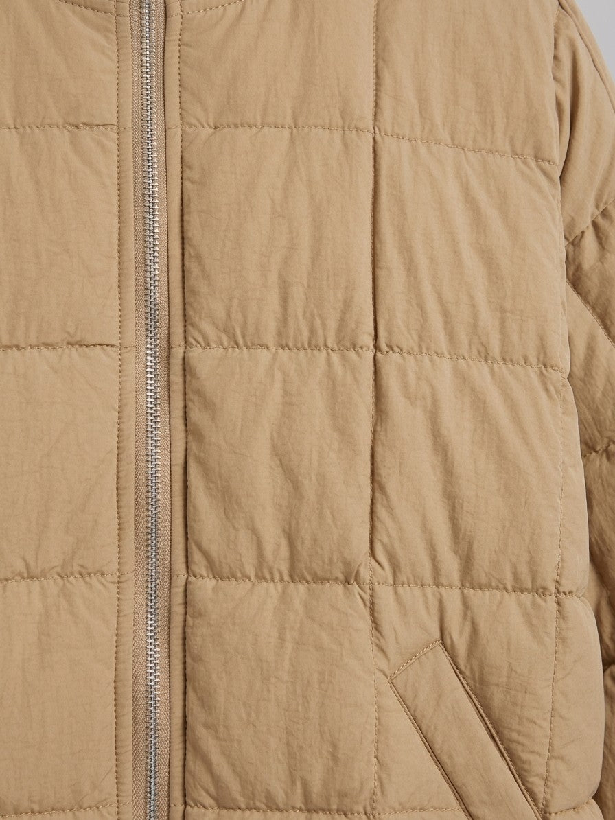 Bressanone Women's Box Quilted Puffer Jacket — camel — detail