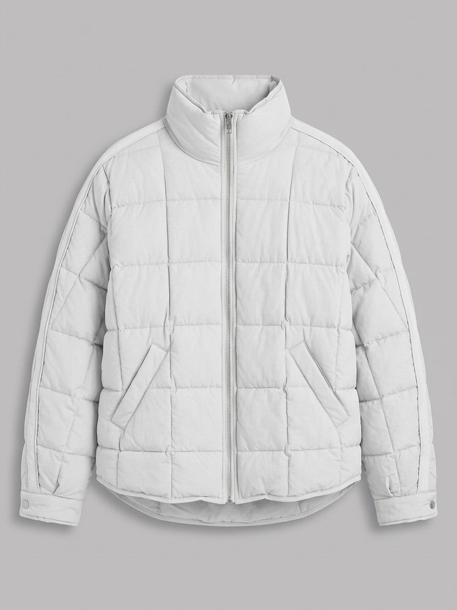 Bressanone Women's Box Quilted Puffer Jacket — white — packshot