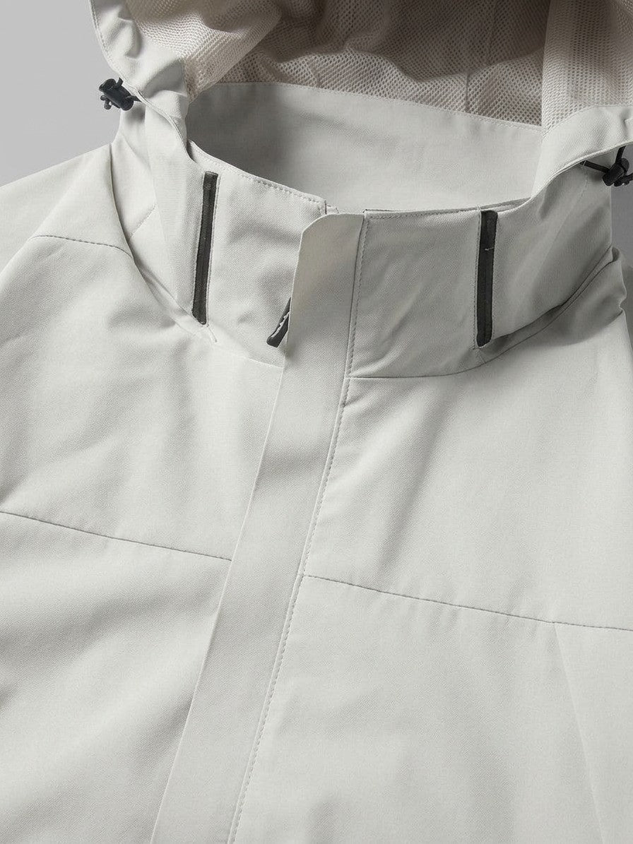 Brisighella Men's Hooded Flap-Pocket Windbreaker — foglotuswhite — detail-2