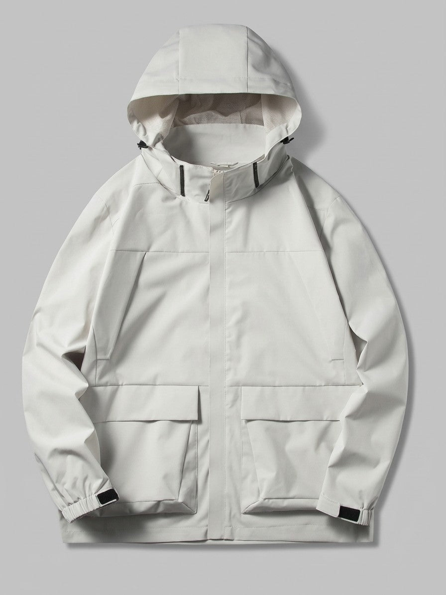 Brisighella Men's Hooded Flap-Pocket Windbreaker — foglotuswhite — packshot