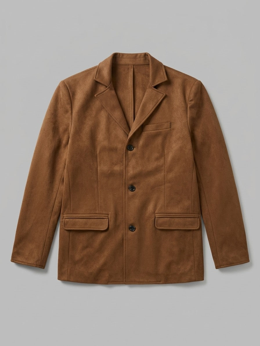 Brivio Men's Notch-Lapel Faux Suede Blazer — tobaccobrown — packshot