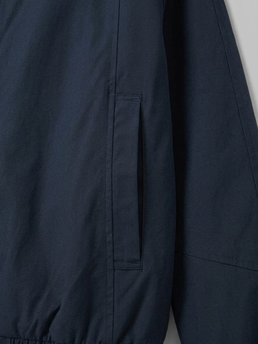 Budrio Men's Raglan Stand-Collar Bomber Jacket — navy — detail-2