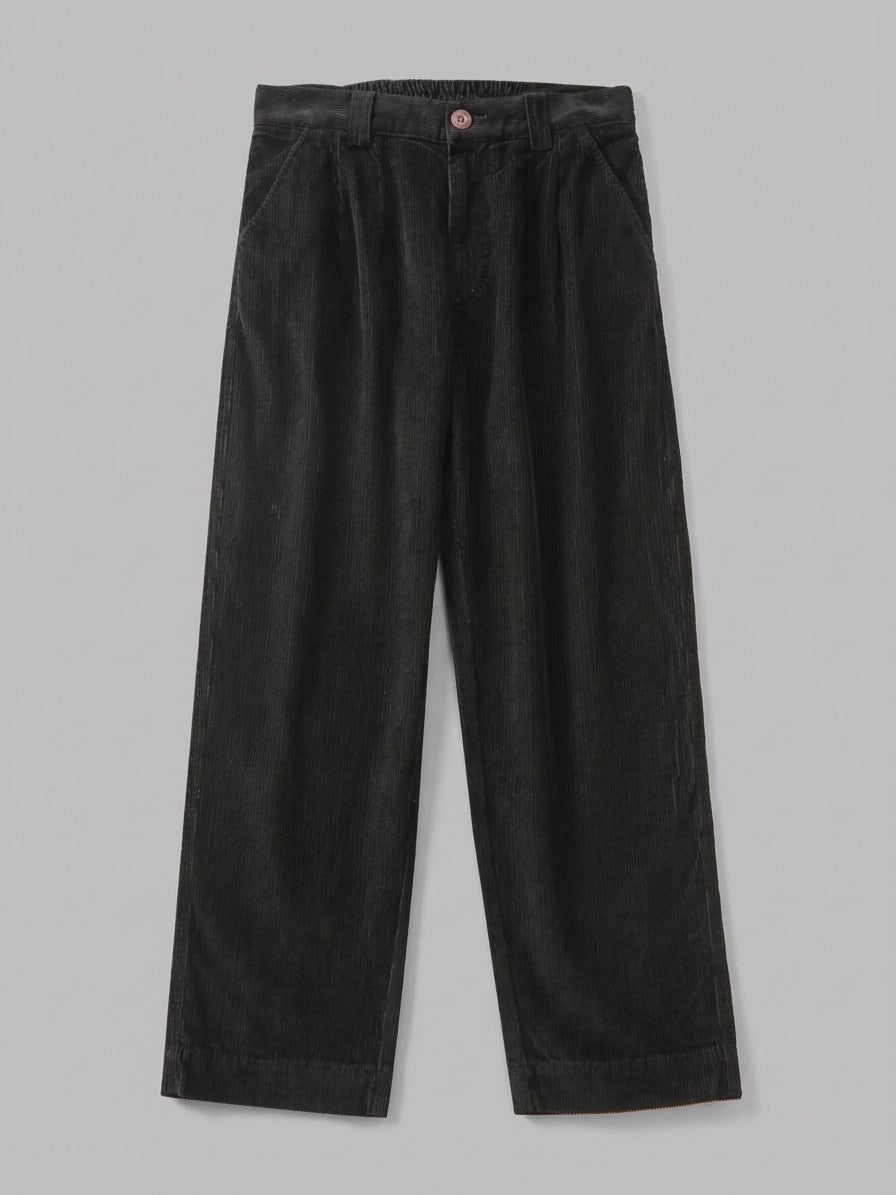 Buonconvento Men's Elastic-Back Relaxed Corduroy Pants — black — packshot