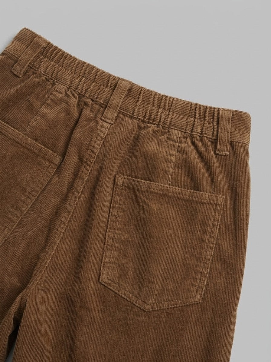 Buonconvento Men's Elastic-Back Relaxed Corduroy Pants — brown — detail-2
