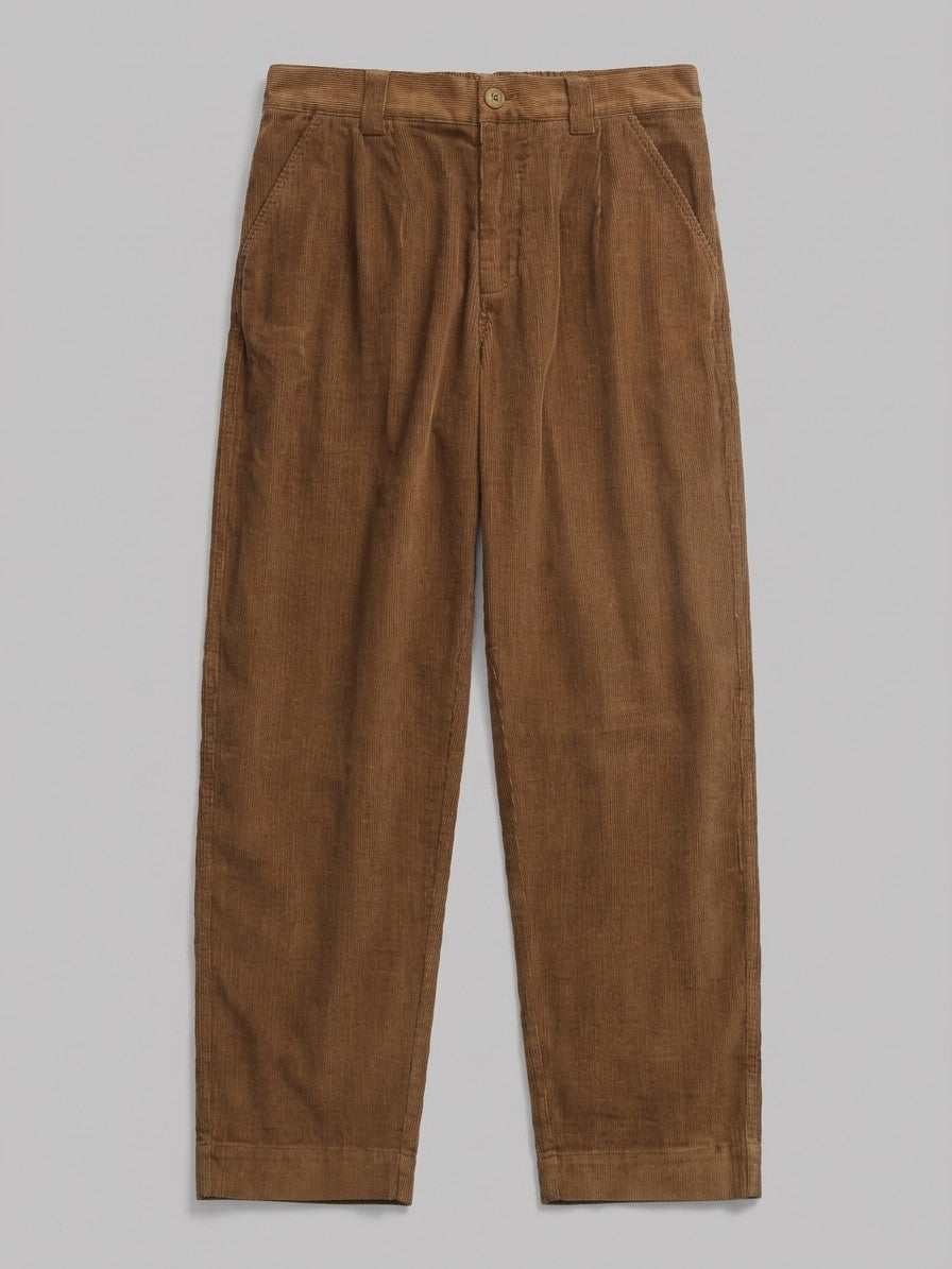 Buonconvento Men's Elastic-Back Relaxed Corduroy Pants — brown — packshot