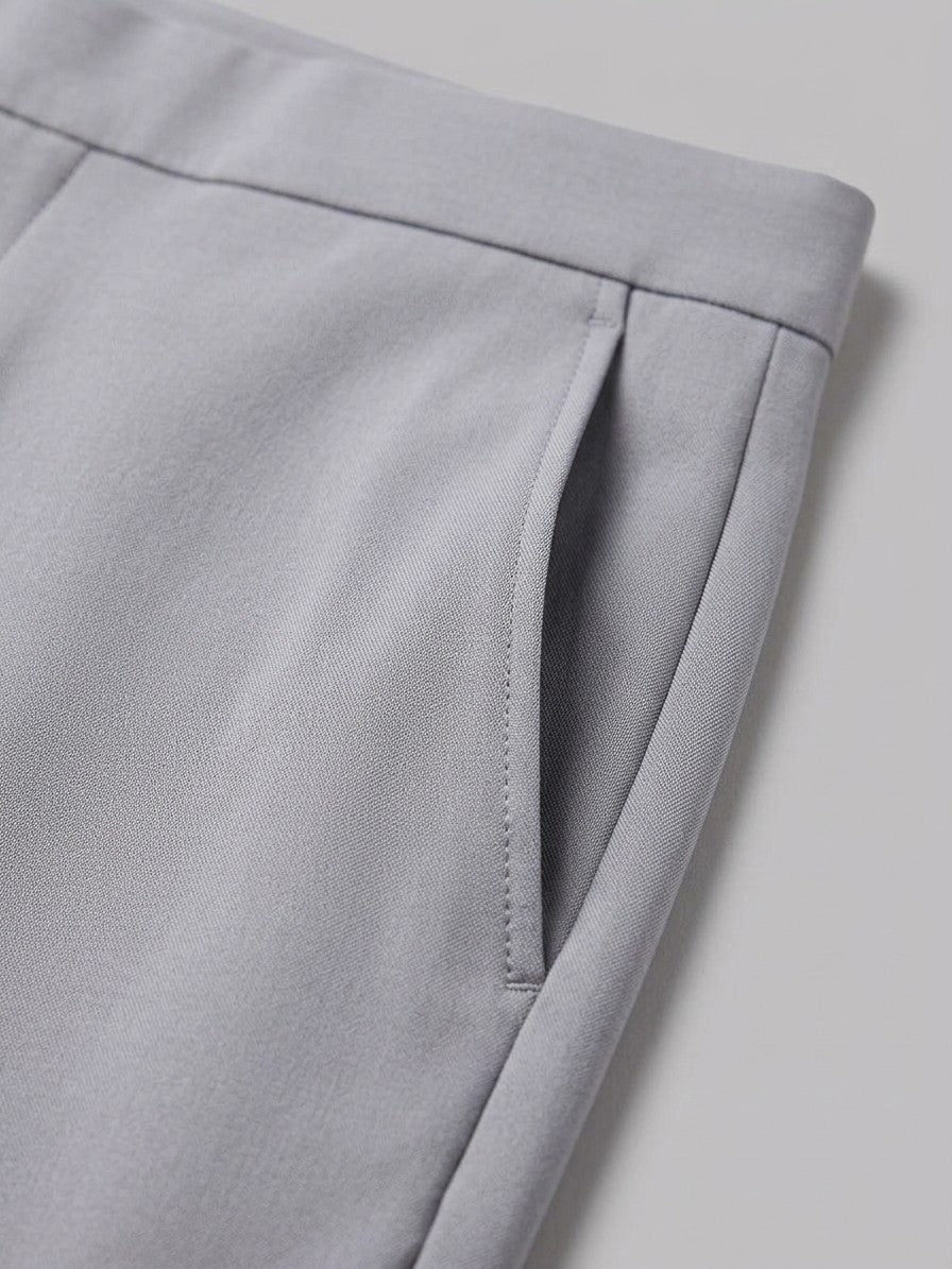 Cagliari Men's Slim Stretch Dress Trousers — gray — detail