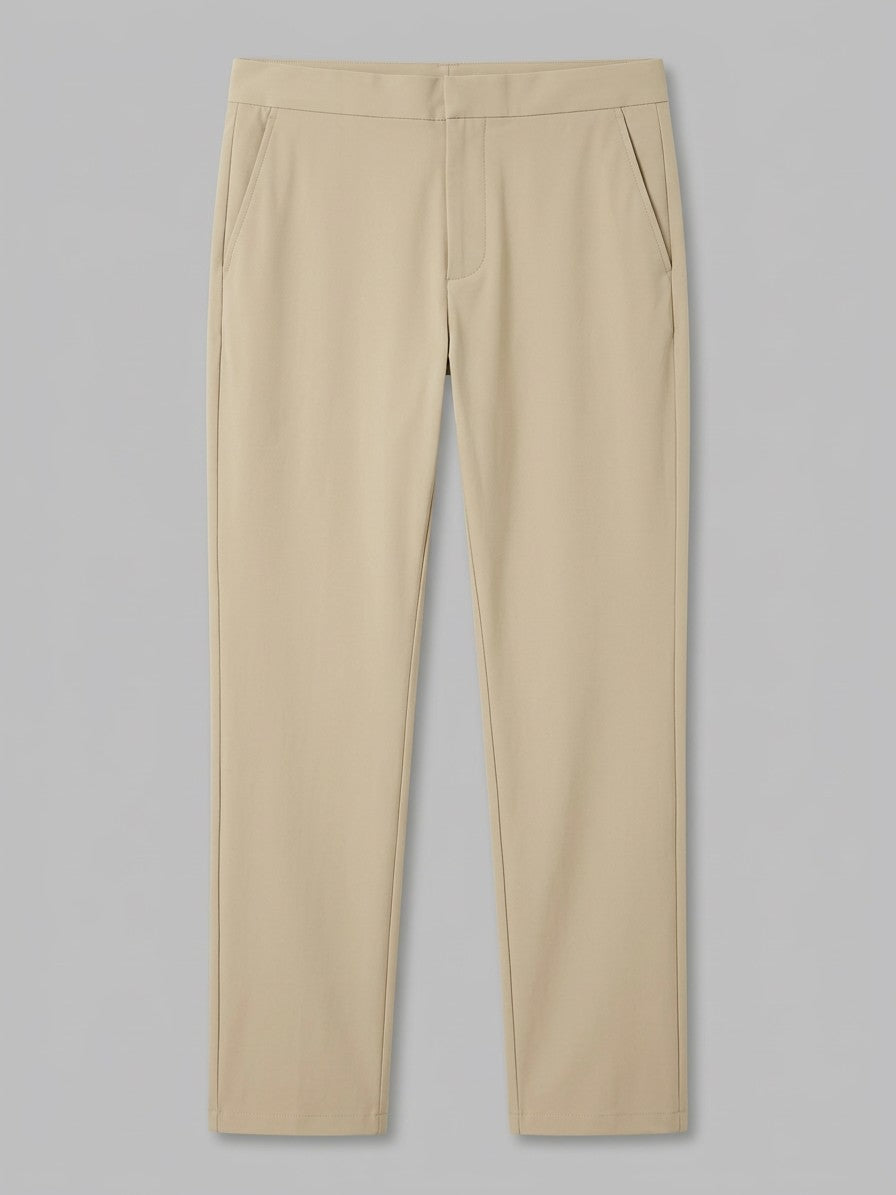 Cagliari Men's Slim Stretch Dress Trousers — khaki — packshot