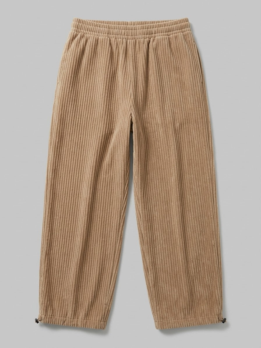 Calascio Men's Toggle-Hem Wide Corduroy Pants — beige — packshot