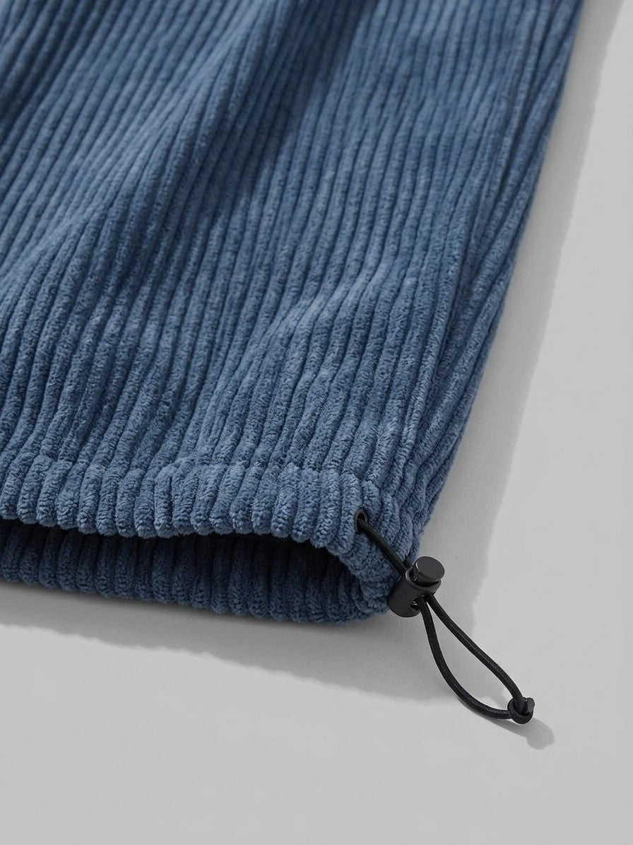 Calascio Men's Toggle-Hem Wide Corduroy Pants — denimblue — detail