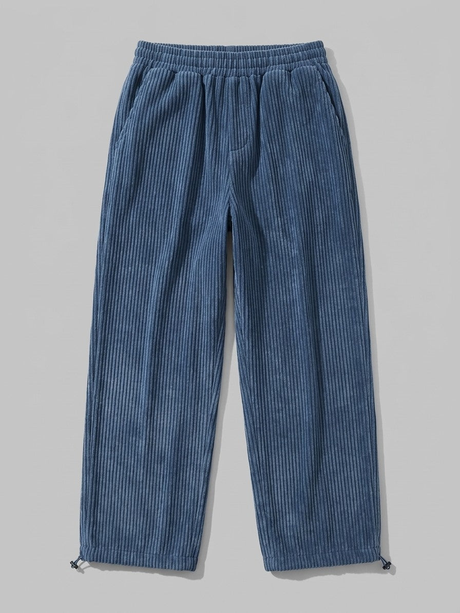 Calascio Men's Toggle-Hem Wide Corduroy Pants — denimblue — packshot