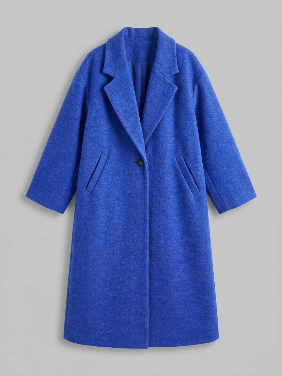 Calcata Women's Oversized One-Button Coat — brightblue — packshot