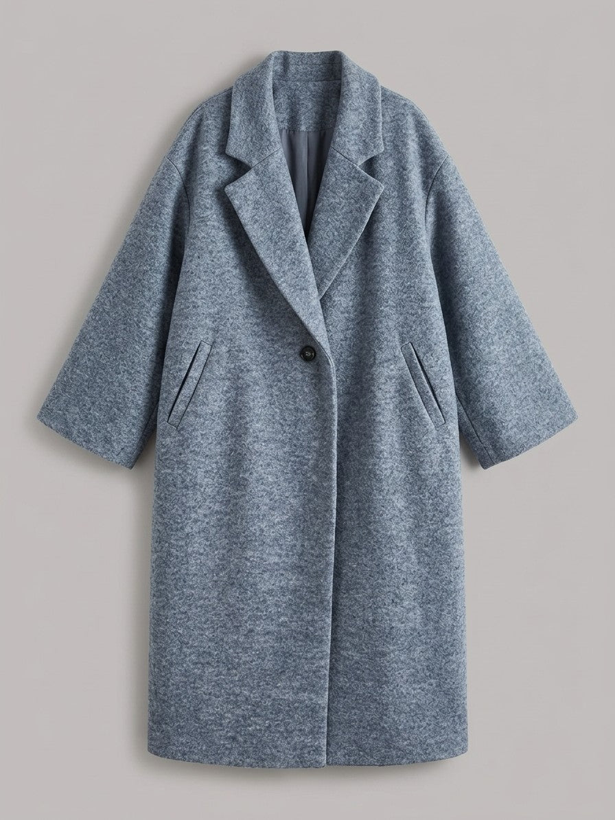 Calcata Women's Oversized One-Button Coat — gray — packshot