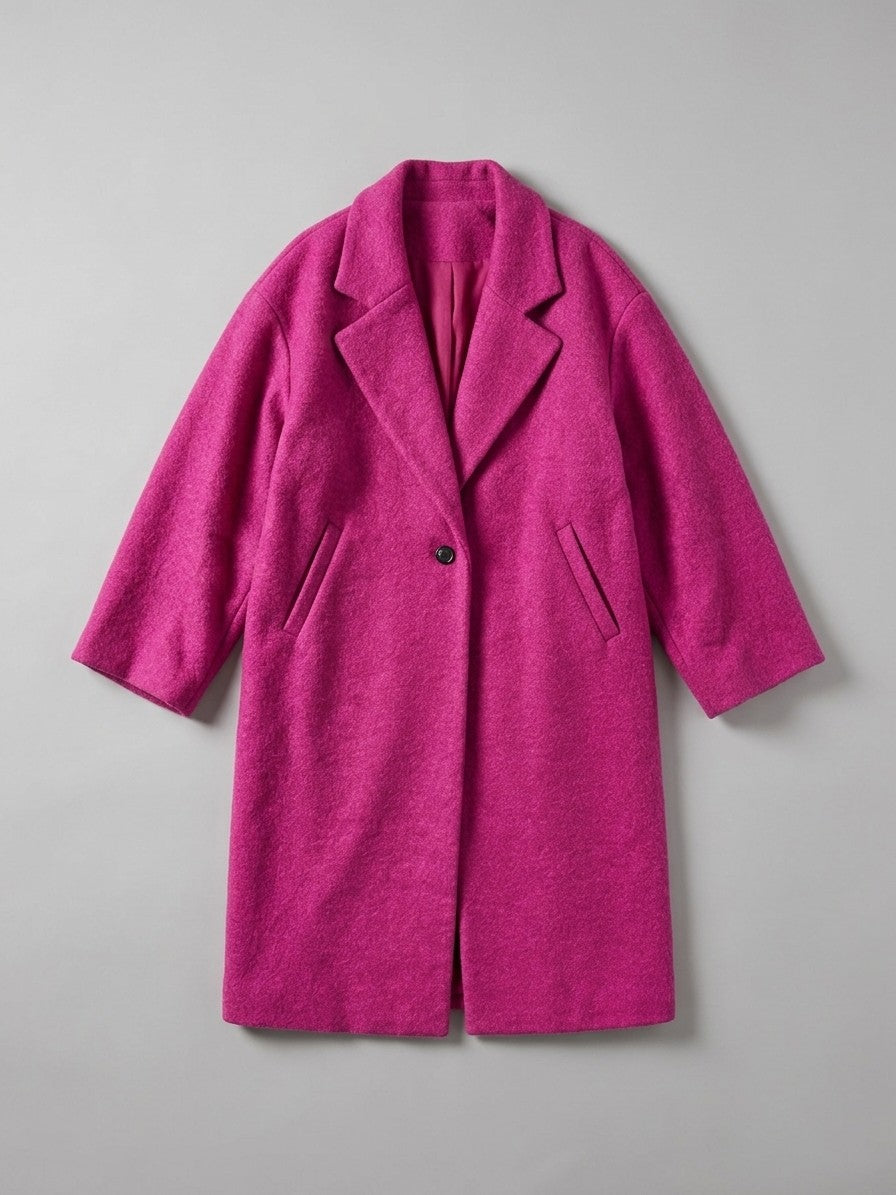 Calcata Women's Oversized One-Button Coat — hotpink — packshot