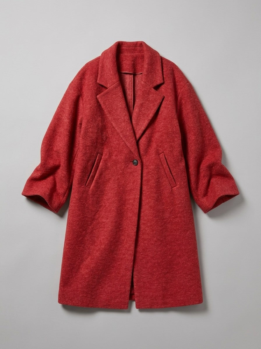 Calcata Women's Oversized One-Button Coat — red — packshot