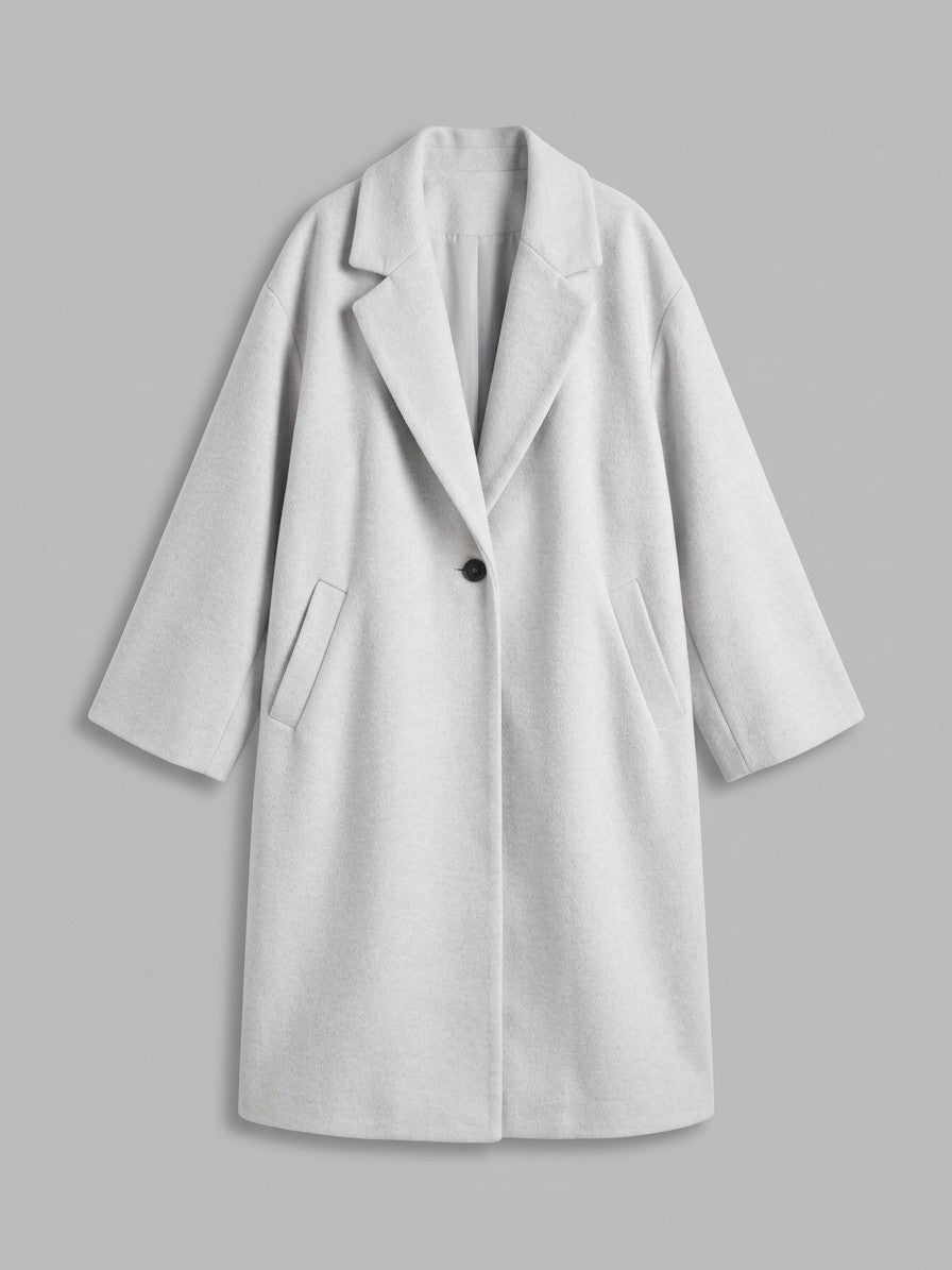 Calcata Women's Oversized One-Button Coat — white — packshot