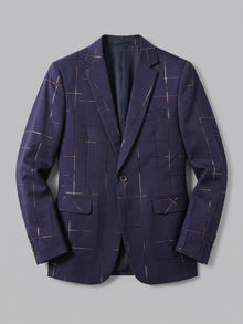 Caltagirone Men's Foil Line-Print Slim Blazer