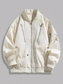 Camaiore Men's Multi-Zip Oversized Bomber Jacket