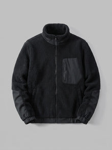 Canosa Men's Chest-Patch Zip Sherpa Jacket